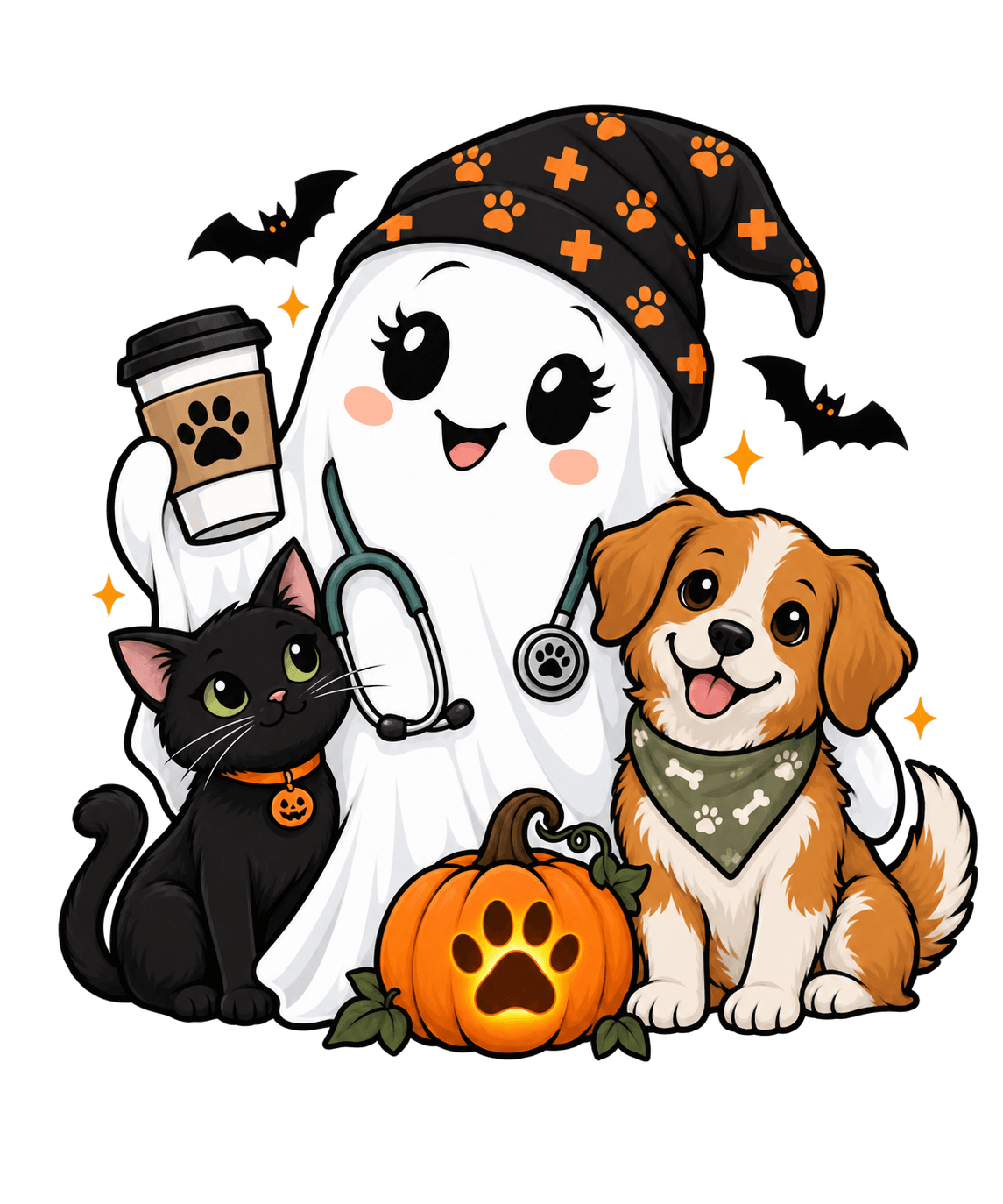 Approved veterinary technician ghost PNG used in the Digital Cove production workflow